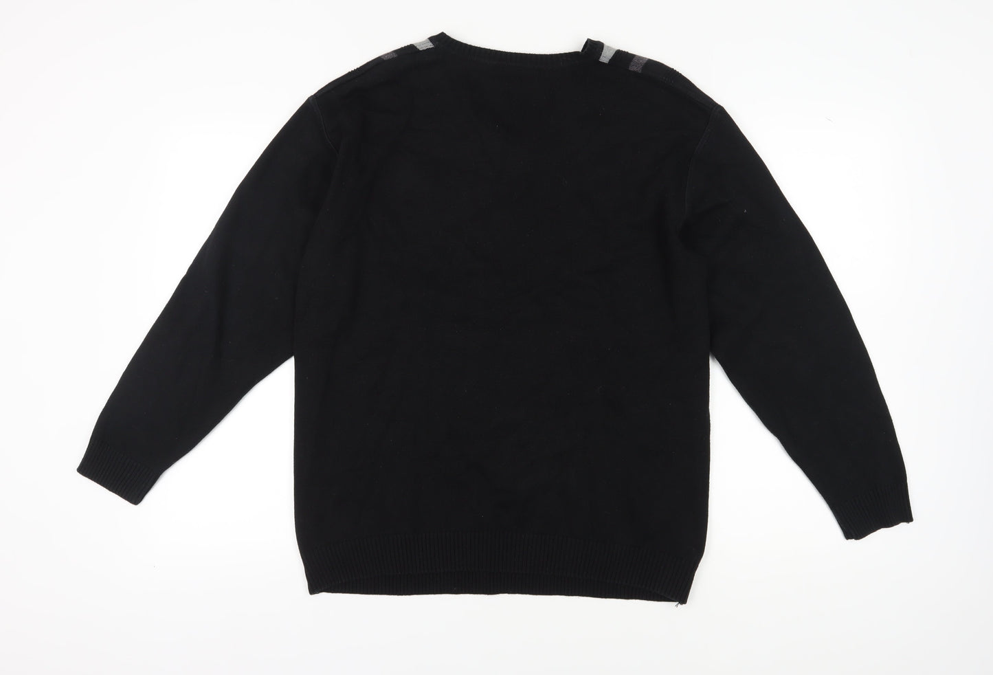 Greenwoods Men's Black V-Neck Pullover Jumper L