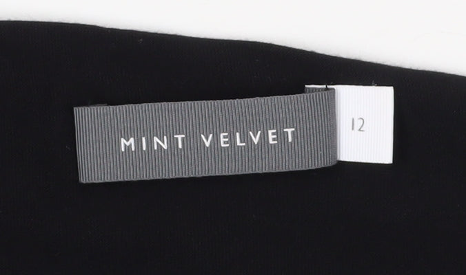 Womens UK Size 12 Mint Velvet Black Tunic Blouse