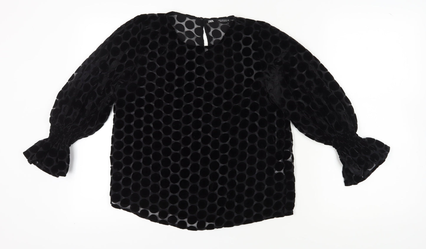 Womens UK Size S Zara Black Tunic Blouse