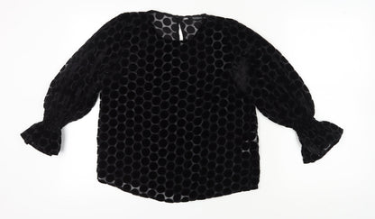 Womens UK Size S Zara Black Tunic Blouse