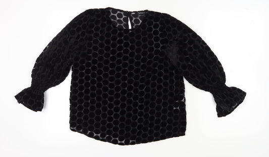 Womens UK Size S Zara Black Tunic Blouse