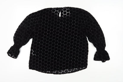 Womens UK Size S Zara Black Tunic Blouse