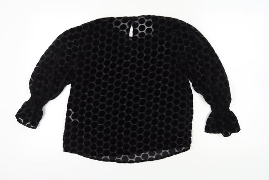 Womens UK Size S Zara Black Tunic Blouse