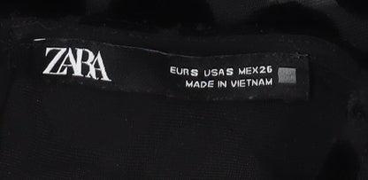 Womens UK Size S Zara Black Tunic Blouse