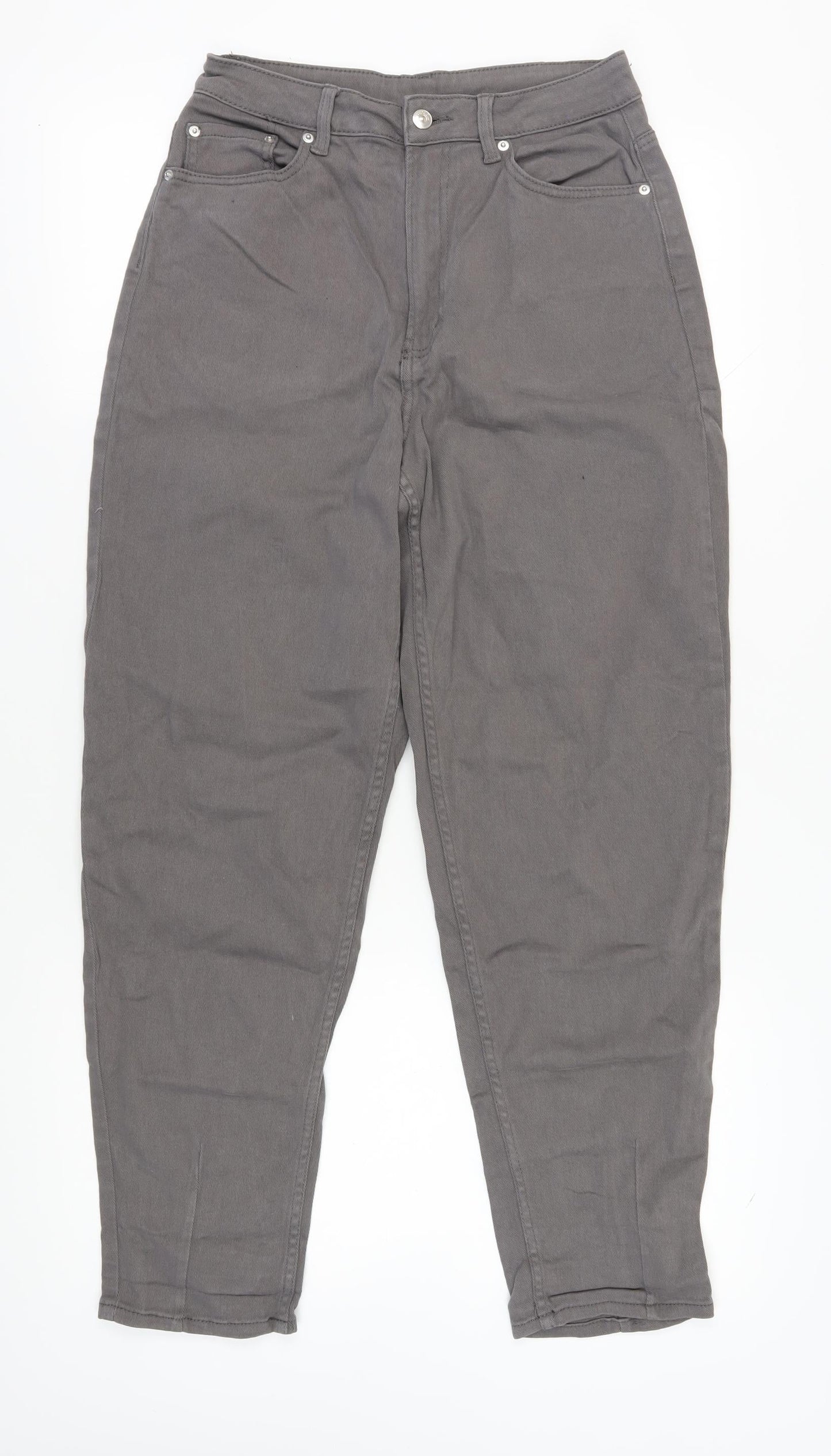 Womens UK Size 12 H&M Regular Fit Straight Grey Jeans