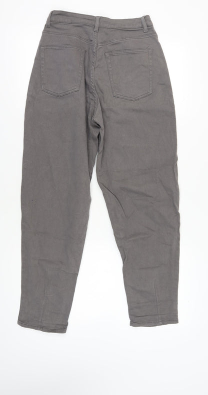Womens UK Size 12 H&M Regular Fit Straight Grey Jeans