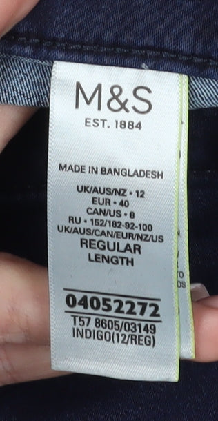 Womens UK Size 12 Marks and Spencer Regular Fit Skinny Blue Jeans