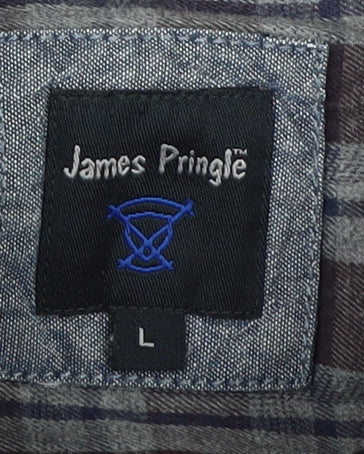 James Pringle Men's Plaid Shirt - L, Multicoloured, Cotton