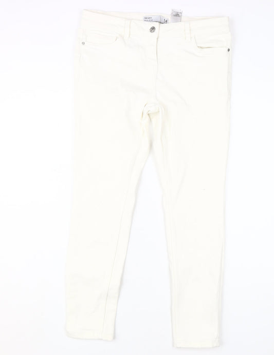 Next Women's Ivory Skinny Jeans Size 14 Plus