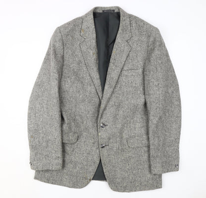 Quality Menswear Grey Wool Blazer, Men's Size 42R