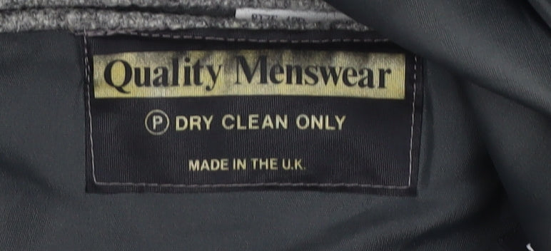Quality Menswear Grey Wool Blazer, Men's Size 42R