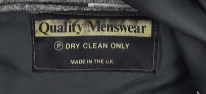 Quality Menswear Grey Wool Blazer, Men's Size 42R