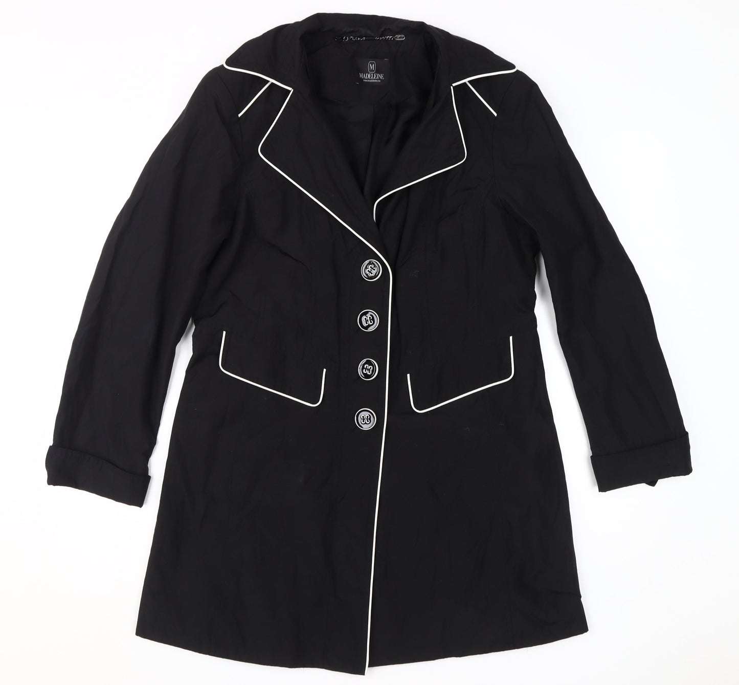 Madeleine Women's Black Mid-Length Coat Size M