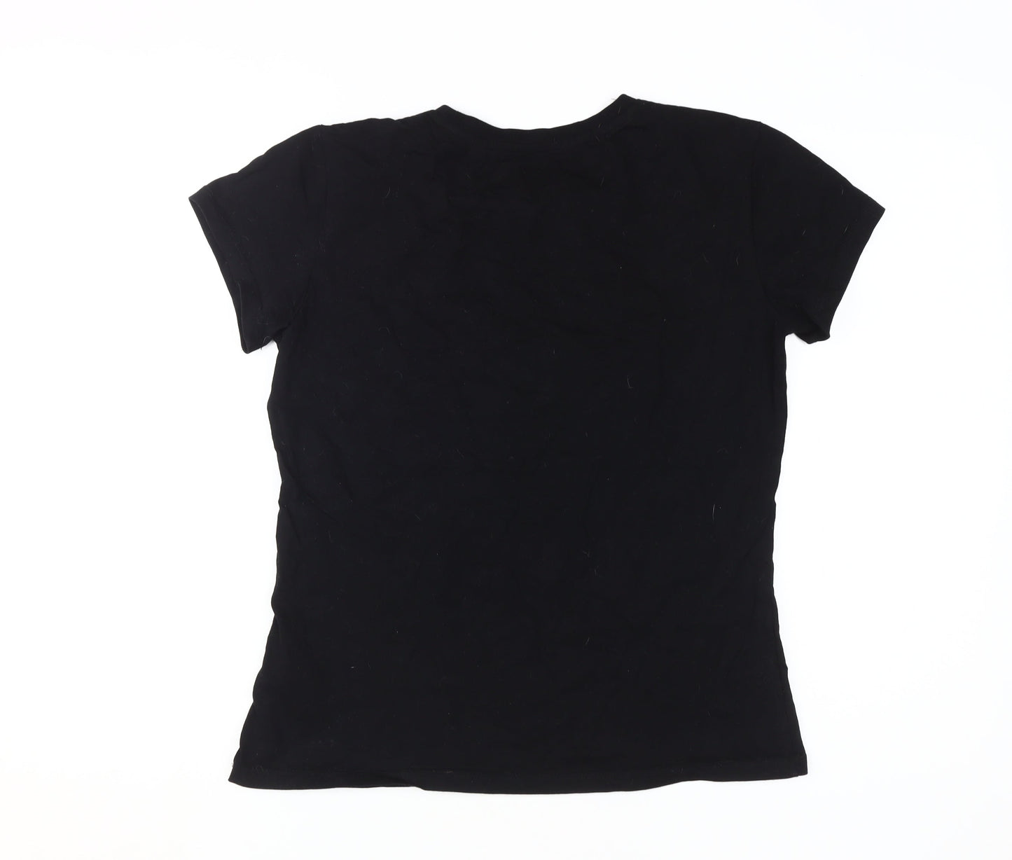 Womens UK Size S Disney Black Basic T-Shirt