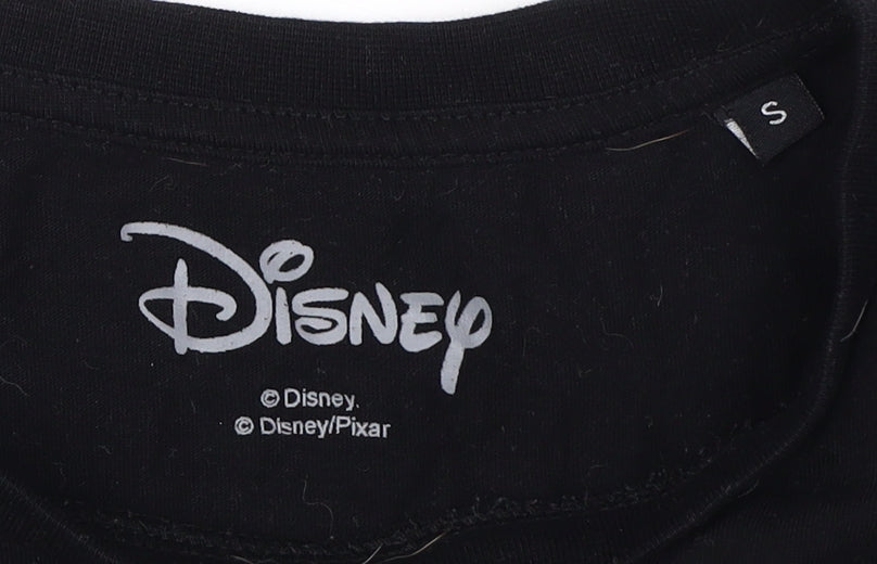 Womens UK Size S Disney Black Basic T-Shirt