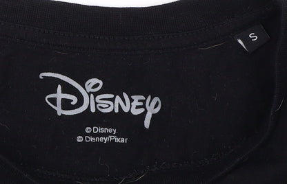 Womens UK Size S Disney Black Basic T-Shirt