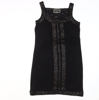 Principles by Ben de Lisi Black Sequin Shift Dress 12