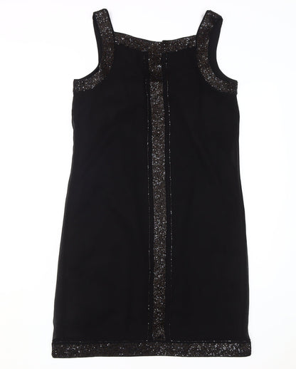 Principles by Ben de Lisi Black Sequin Shift Dress 12