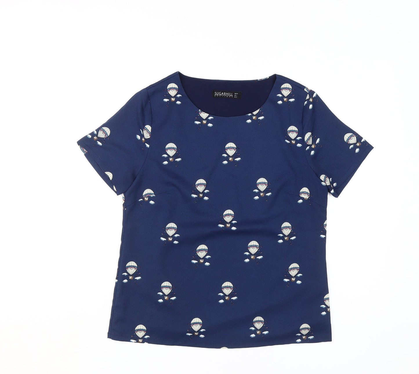 Sugarhill Boutique Women’s Blue Air Balloon T-Shirt Size 10