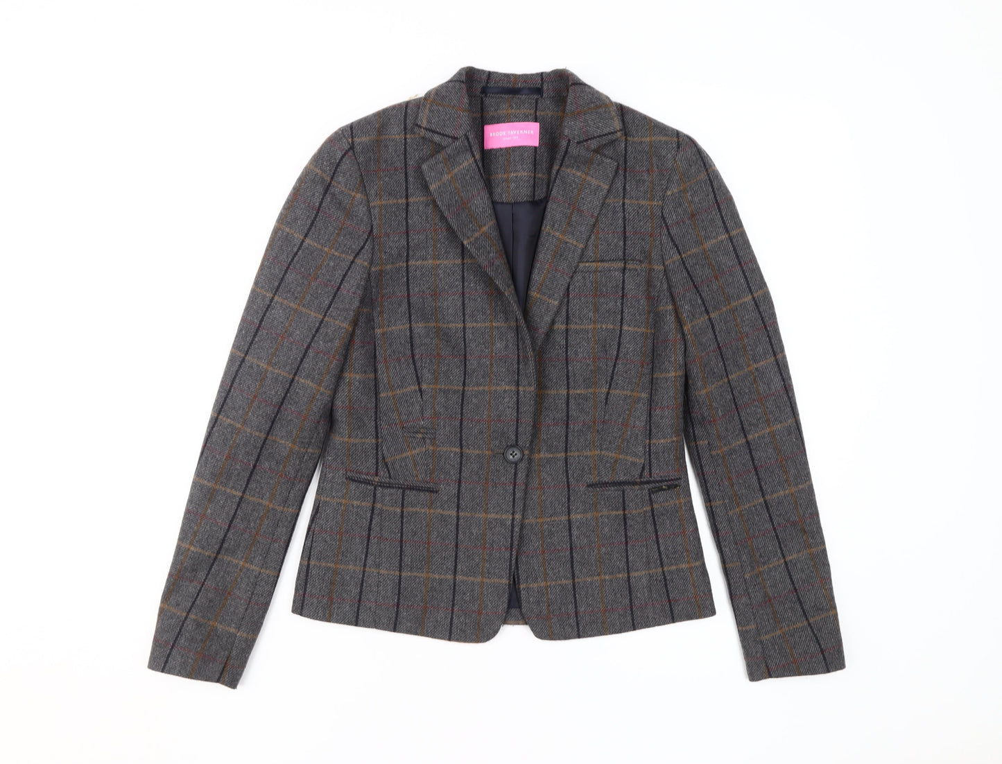 Brook Taverner Women’s Grey Check Trouser Suit Blazer Size 6