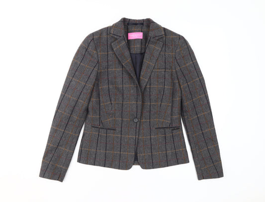 Brook Taverner Women’s Grey Check Trouser Suit Blazer Size 6
