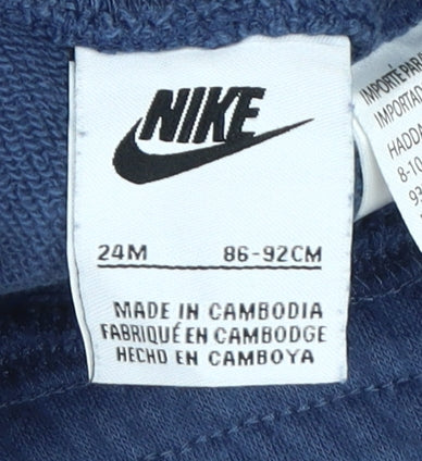 Nike Boys Blue Sweat Shorts, Size 24 Months, Comfy Casual Wear