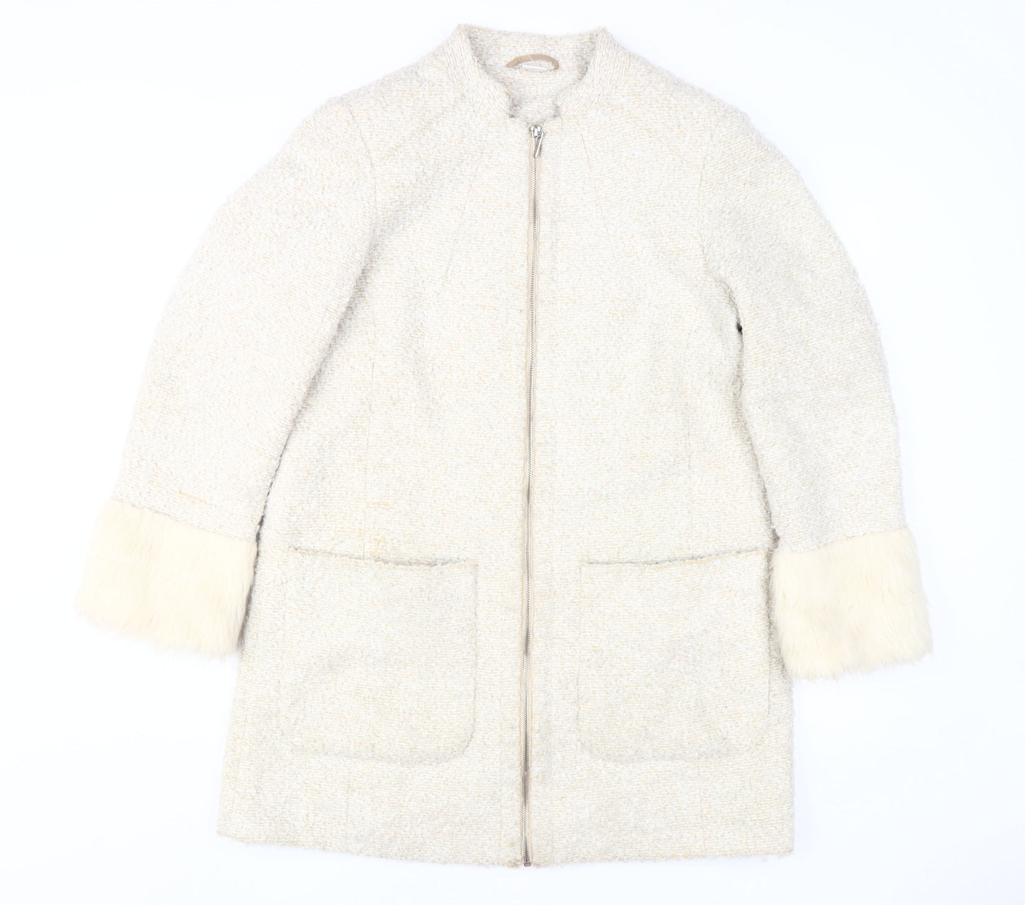 Womens UK Size 14 Cotton Traders Ivory Basic Jacket