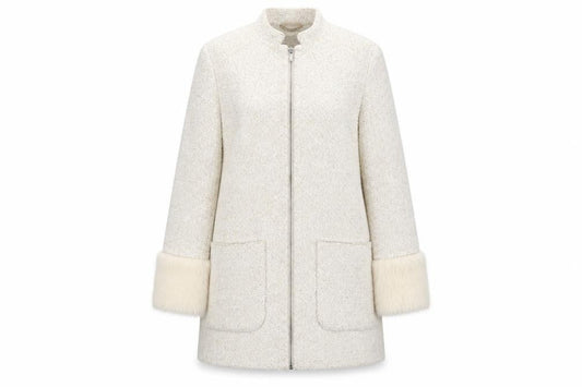 Womens UK Size 14 Cotton Traders Ivory Basic Jacket