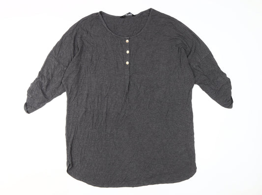 Capsule Women's Grey 3/4 Sleeve Blouse UK 22