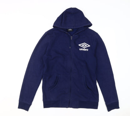 Mens UK Size M Umbro Blue Full Zip Hoodie