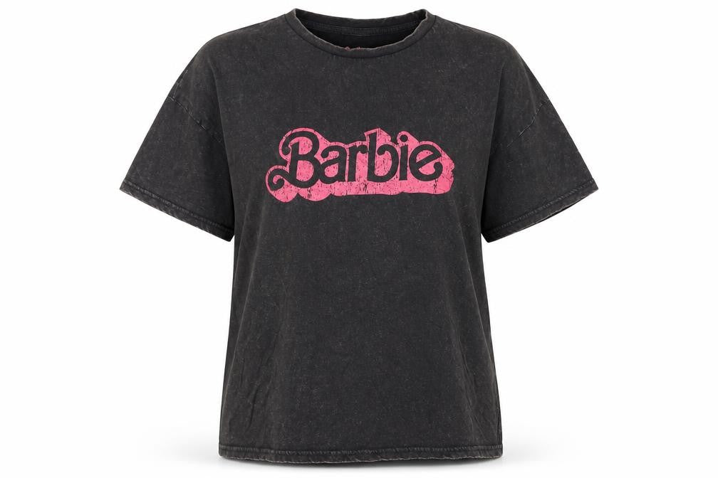 Womens UK Size L Barbie Black Basic T-Shirt