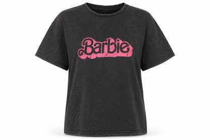 Womens UK Size L Barbie Black Basic T-Shirt