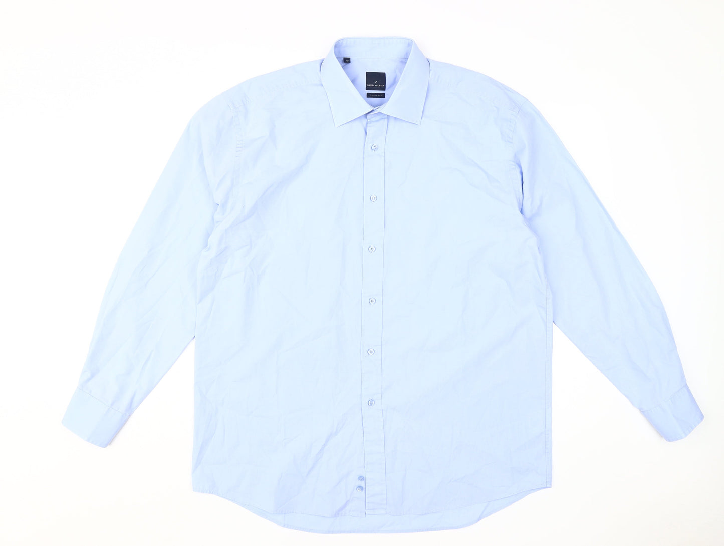 Mens UK Collar Size 17 Daniel Hechter Smart Blue  Dress Shirt