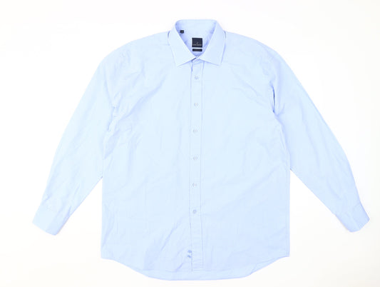Mens UK Collar Size 17 Daniel Hechter Smart Blue  Dress Shirt