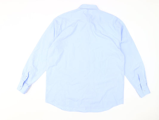 Mens UK Collar Size 17 Daniel Hechter Smart Blue  Dress Shirt