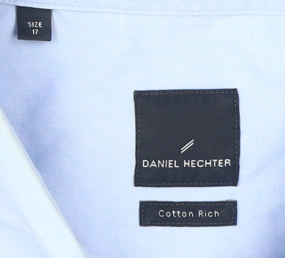Mens UK Collar Size 17 Daniel Hechter Smart Blue  Dress Shirt