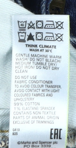 Marks and Spencer Men's Blue Skinny Jeans 38 Regular