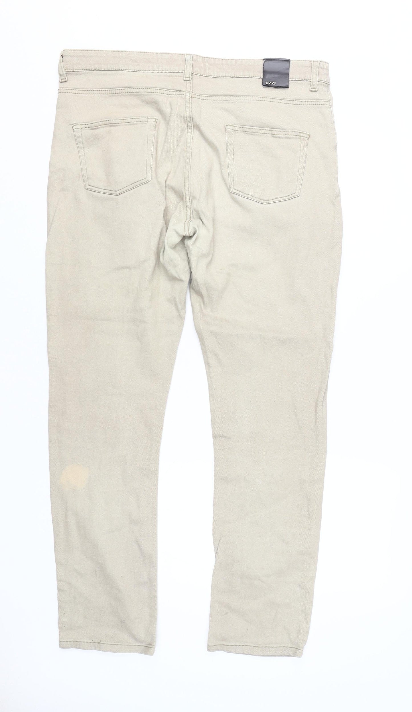 UZZI Men's Beige Slim Fit Stretch Jeans Size 38