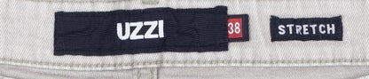 UZZI Men's Beige Slim Fit Stretch Jeans Size 38