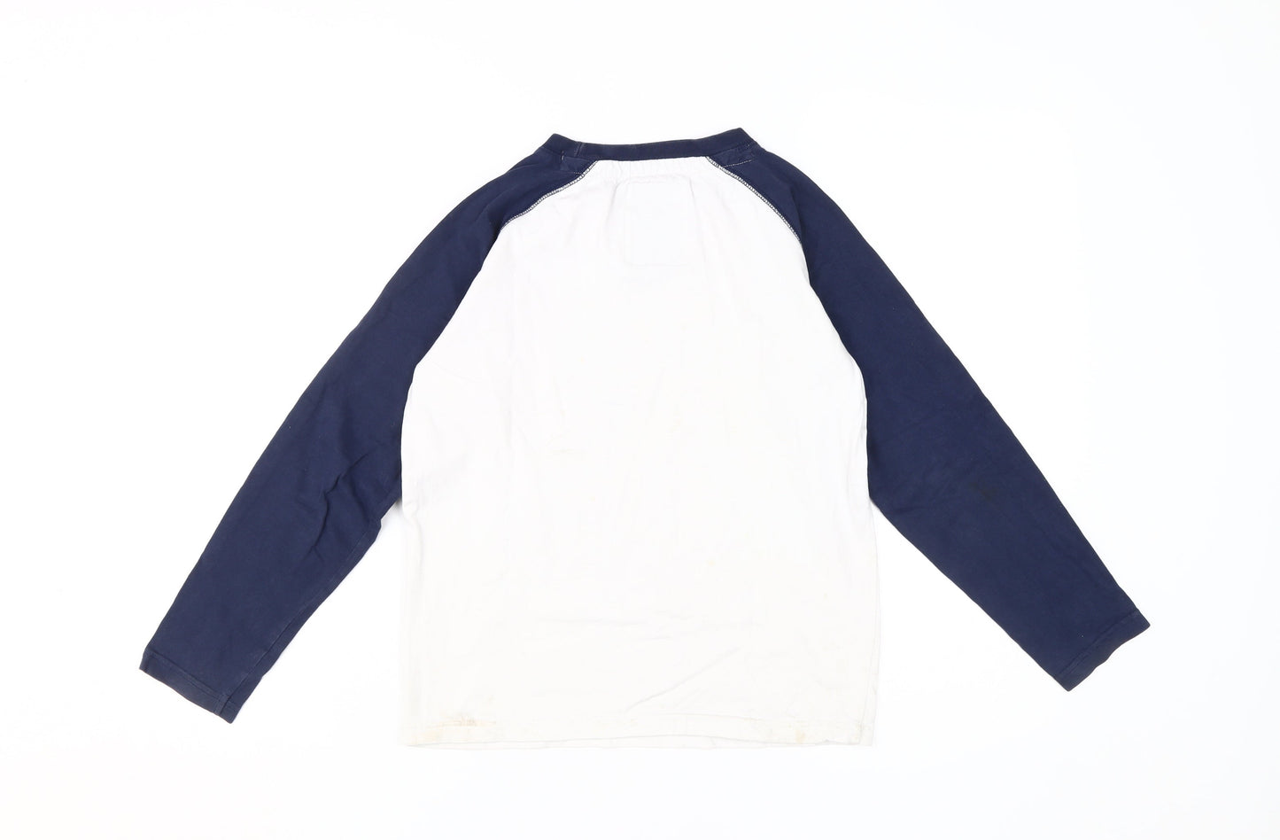 Lazy Jacks Boys White and Blue Long Sleeve T-Shirt (9-10 Years)