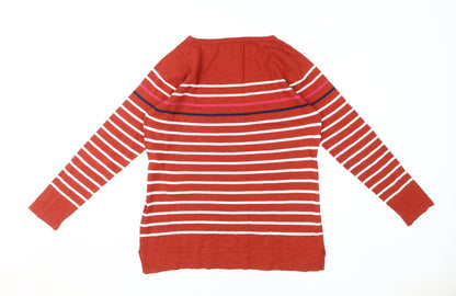 Kew 159 Women's Red Striped Pullover Jumper Size M
