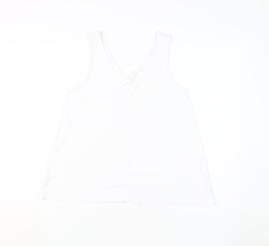 Gap Women's White XS Basic Tank Top V-Neck Cotton