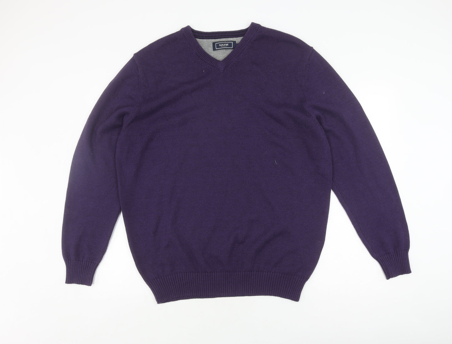 Maine New England Men's Purple Cotton Pullover L
