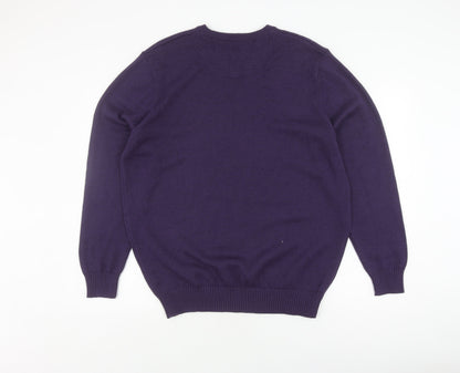 Maine New England Men's Purple Cotton Pullover L