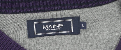Maine New England Men's Purple Cotton Pullover L