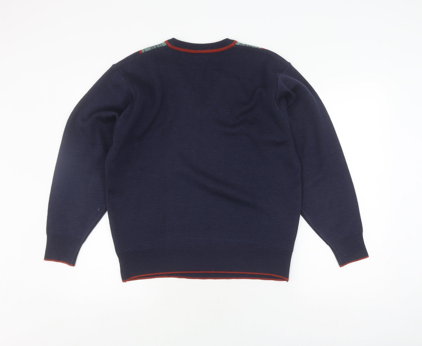 Gabicci Men's Blue Wool Acrylic V-Neck Pullover Jumper S