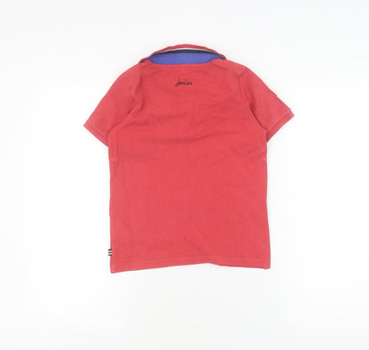 Joules Boys Red Polo Shirt, 6 Years, Cotton, Short Sleeve