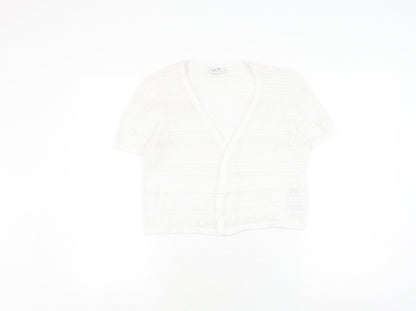 Womens UK Size M Amara Reya White Cardigan Jumper