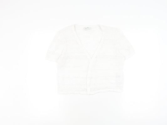 Womens UK Size M Amara Reya White Cardigan Jumper