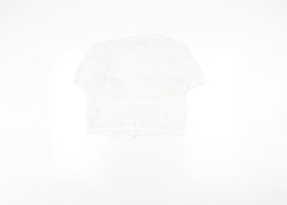 Womens UK Size M Amara Reya White Cardigan Jumper